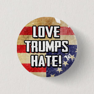 Love Trumps Hate 3 Cm Round Badge