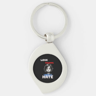 LOVE TRUMPS HATE -anti Donald tee Key Ring