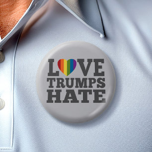 Love Trumps Hate - Anti Donald Trump 6 Cm Round Badge
