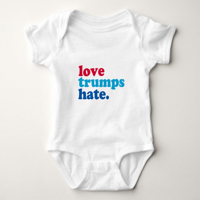 love trumps hate baby bodysuit (Front)