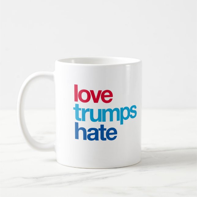 Love Trumps Hate Coffee Mug (Left)