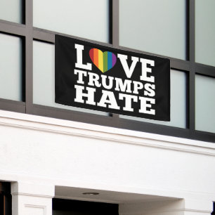 Love Trumps Hate Rainbow Heart - virtual parade Banner