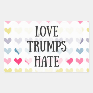 Love trumps hate (sticker) rectangular sticker