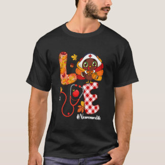Love Turkey Thanksgiving Neuro Nurse Life Pumpkin  T-Shirt