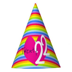 love twenty 22 rainbow stripe party hat