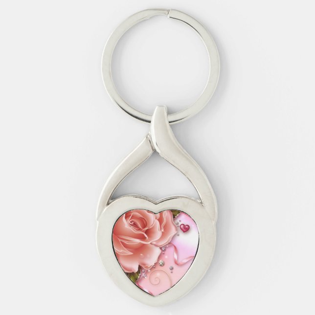 Love Twisted Heart Key Ring (Front)