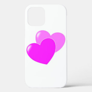 Love - Two Pink Hearts on White iPhone 12 Pro Case