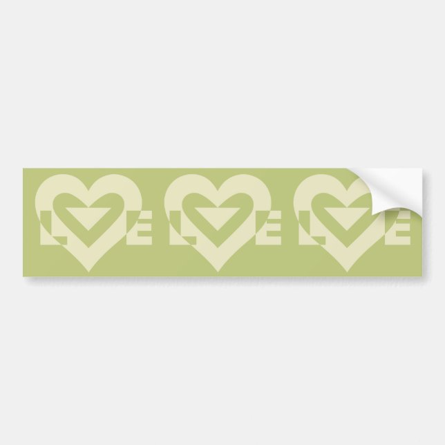 Love Two-Tone Sage Green Bumper Sticker (Front)