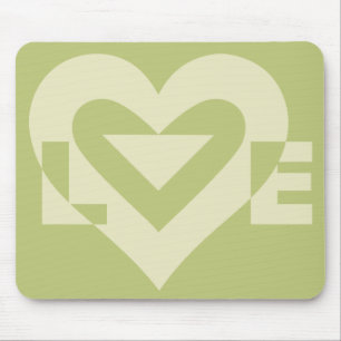 Love Two-Tone Sage Green Mouse Mat