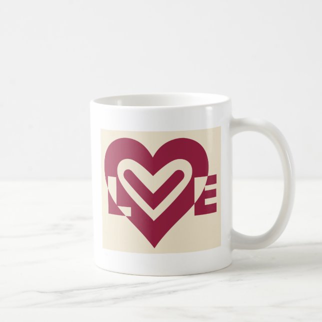 Love Two-Tone Wine Purple Coffee Mug (Right)