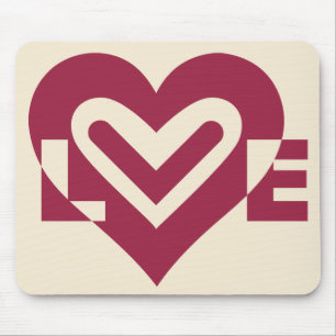 Love Two-Tone Wine Purple Mouse Mat