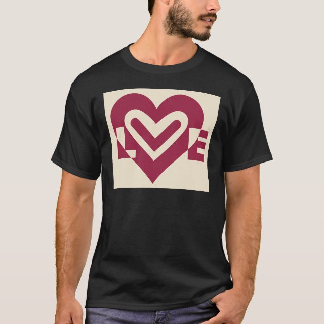 Love Two-Tone Wine Purple T-Shirt (Front)