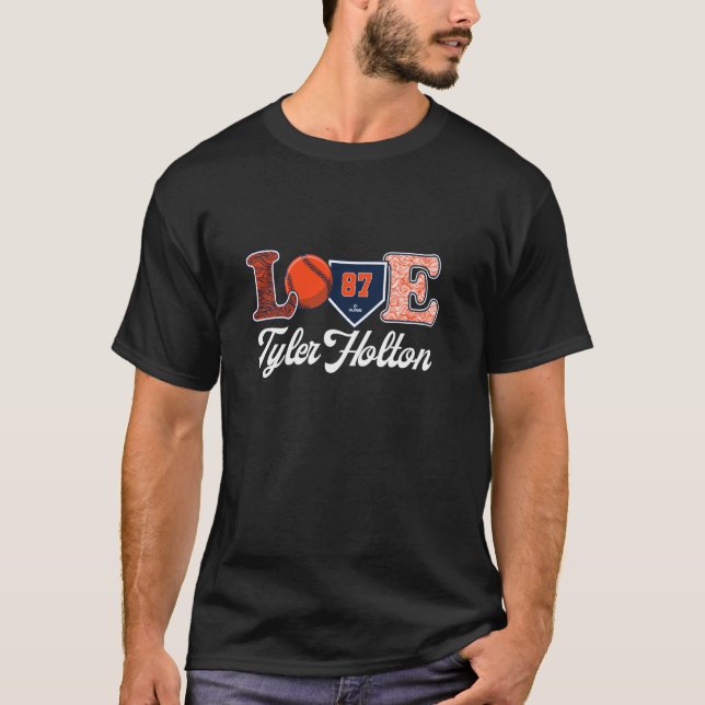 Love Tyler Holton Detroit Baseball MLBPA T-Shirt (Front)