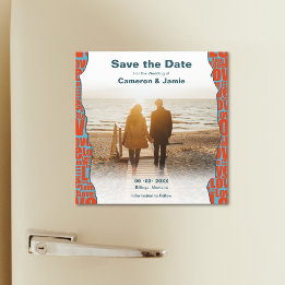 Love Typography Border Your Photo Save the Date Magnetic Invitation