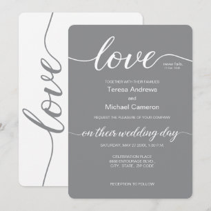 Love typography Elegant wedding script Invitation