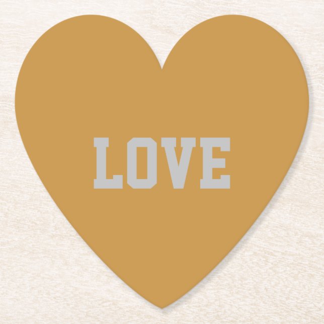 LOVE Typography Heart Coaster Set (Front)