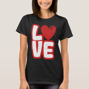 Love Typography Hearts Valentine's Day  Romantic C T-Shirt