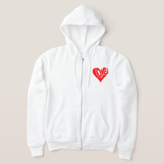 Love Typography in Heart Shape Hoodie