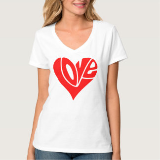 Love Typography in Heart Shape T-Shirt