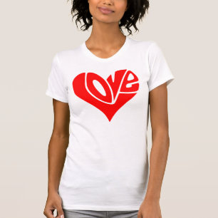 Love Typography in Heart Shape T-Shirt