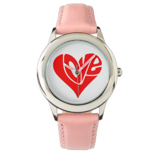 Love Typography in Heart Shape Watch