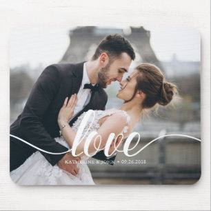 Love" Typography Overlay Custom Photo Mouse Mat