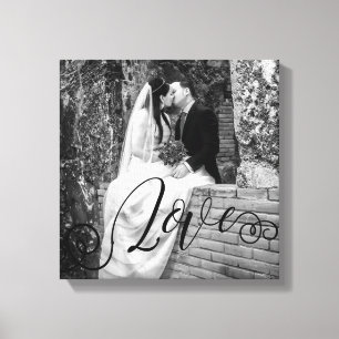 LOVE Typography Photo Overlay Canvas Print
