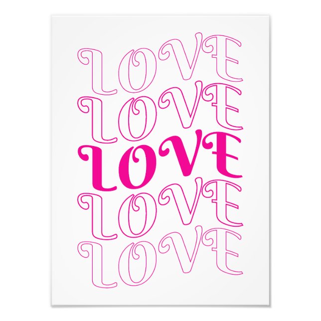 Love Typography  Photo Print (Front)