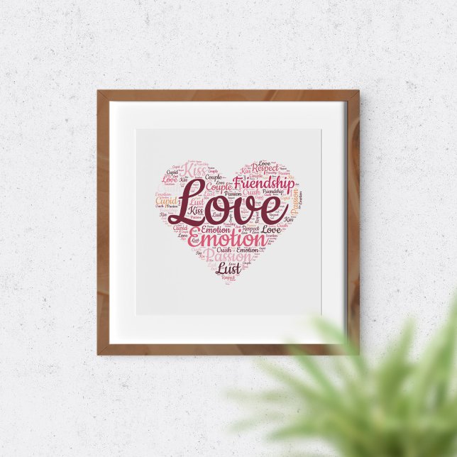 Love Typography Poster. Romantic Word Art Heart  Poster (Creator Uploaded)