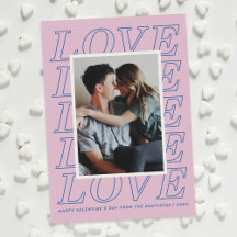 Love Typography Valentine's Day Card - Lavender