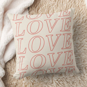 Love Typography Valentine's Day Pillow - Red