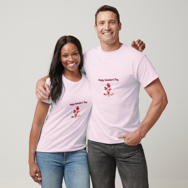 Love Typography with Hand and Rose  T-Shirt (Unisex)