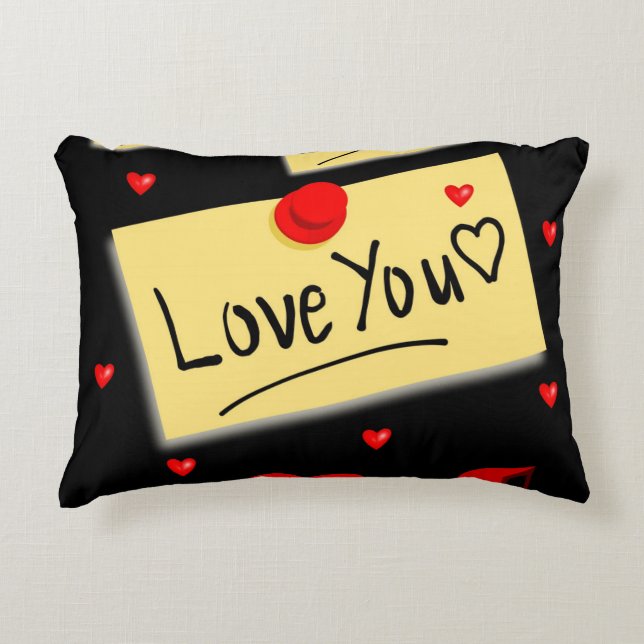 love u black zazzle new decorative cushion (Front)