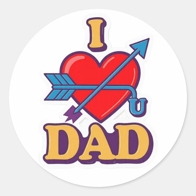 Love u DAD  Classic Round Sticker (Front)