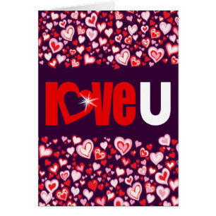 Love U diamond heart red & purple share the love