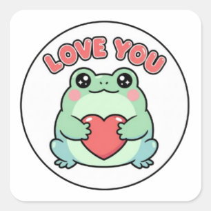 Love U Frog Sticker Cute Heart Eyes Frog Romantic 