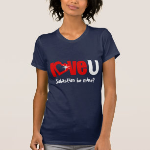 "love U" name be mine sparkle white heart text top