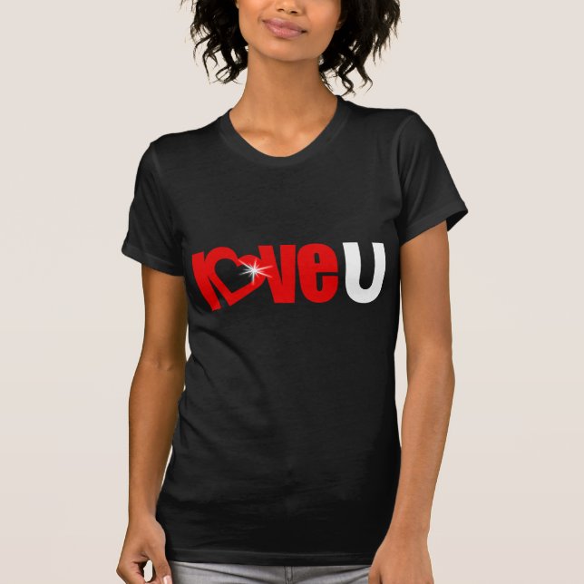 "love U" sparkle be mine valentine text top (Front)