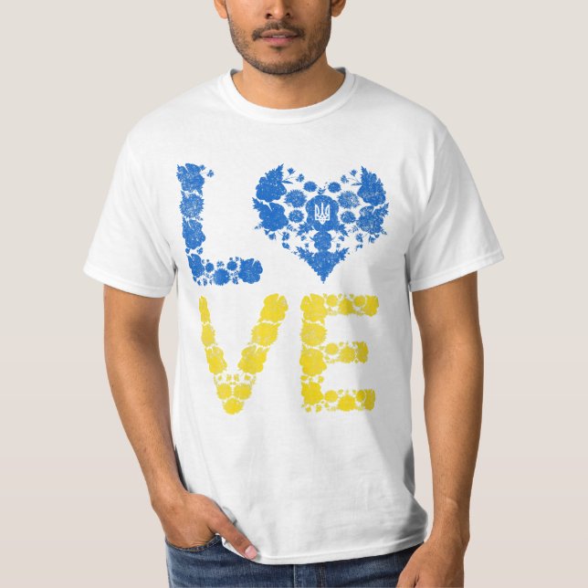 Love Ukraine Heart Ukrainians T-Shirt (Front)