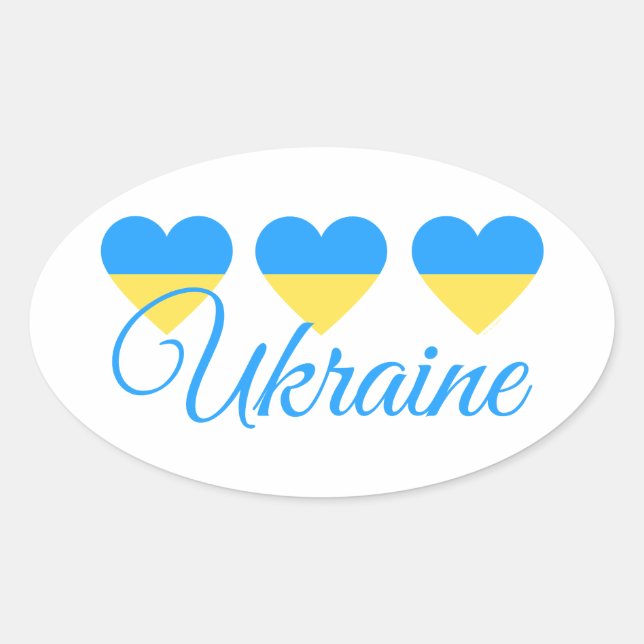 Love Ukraine Oval Sticker (Front)