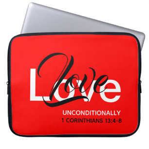 LOVE UNCONDITIONALLY Agape Christian Laptop Sleeve