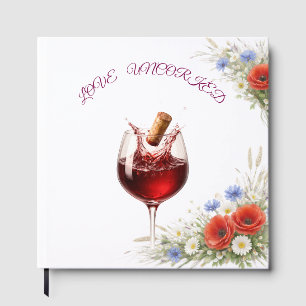 Love Uncorked Elegant Wine Splash Wedding Gift Guest Book