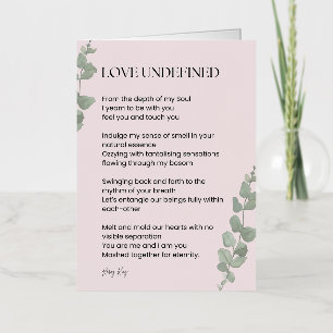Love Undefined Poem Poetry  Foil Greeting Card