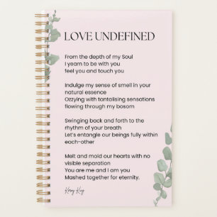 Love Undefined Poem Poetry Planner