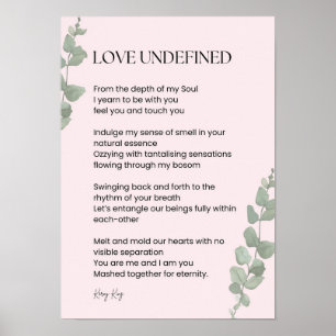 Love Undefined Poem Poetry Poster