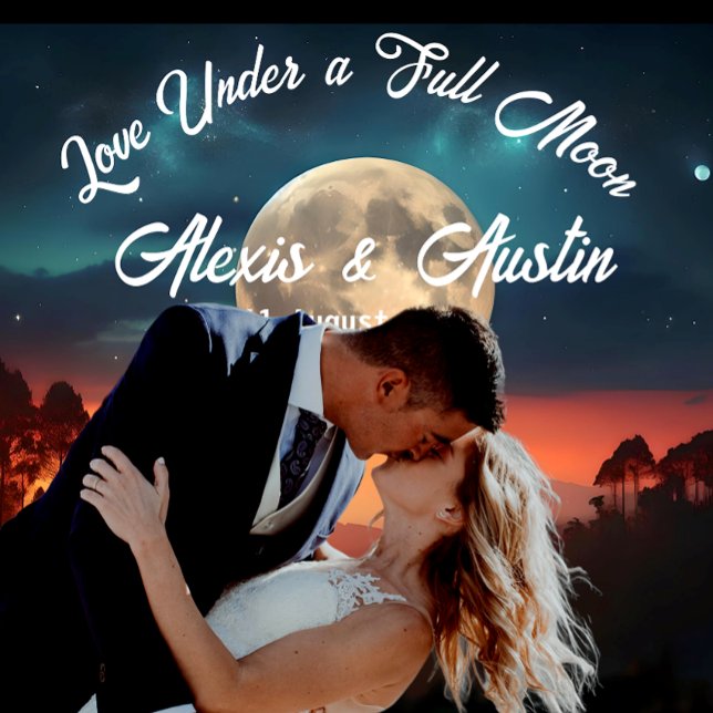 Love Under a Full Moon Wedding Backdrop Tapestry (Creator Uploaded)
