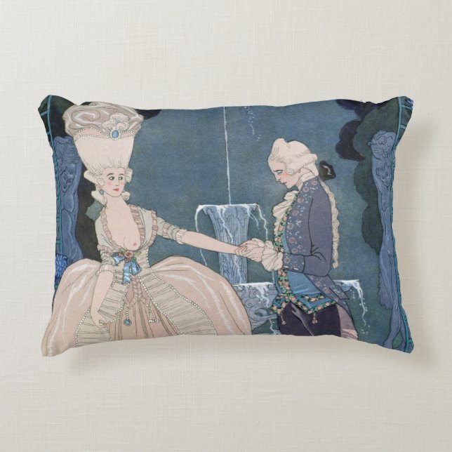 Love under the Fountain, illustration for 'Fetes G Decorative Cushion (Front)