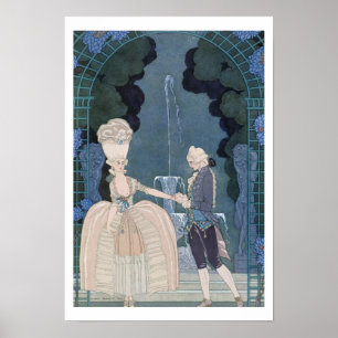 Love under the Fountain, illustration for 'Fetes G Poster