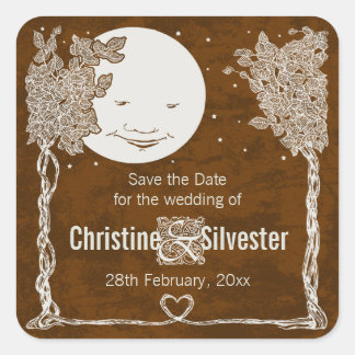 Love Under the Stars, save the date. Square Sticker