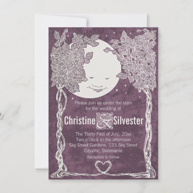 Love Under the Stars, wedding Invitation (Front)